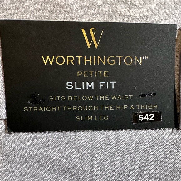Women’s Worthington Petite Slim Fit Straight Leg, Ankle Length Pants Gray 2P NWT - Picture 6 of 8